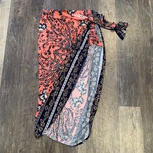 NWOT coral wrap skirt